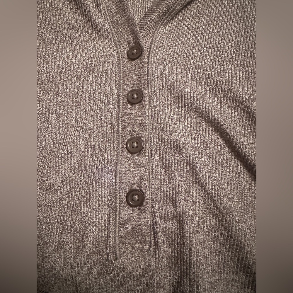 Athleta Uptempo Women’s Grey Ribbed Henley Top - Size L - Picture 5 of 12